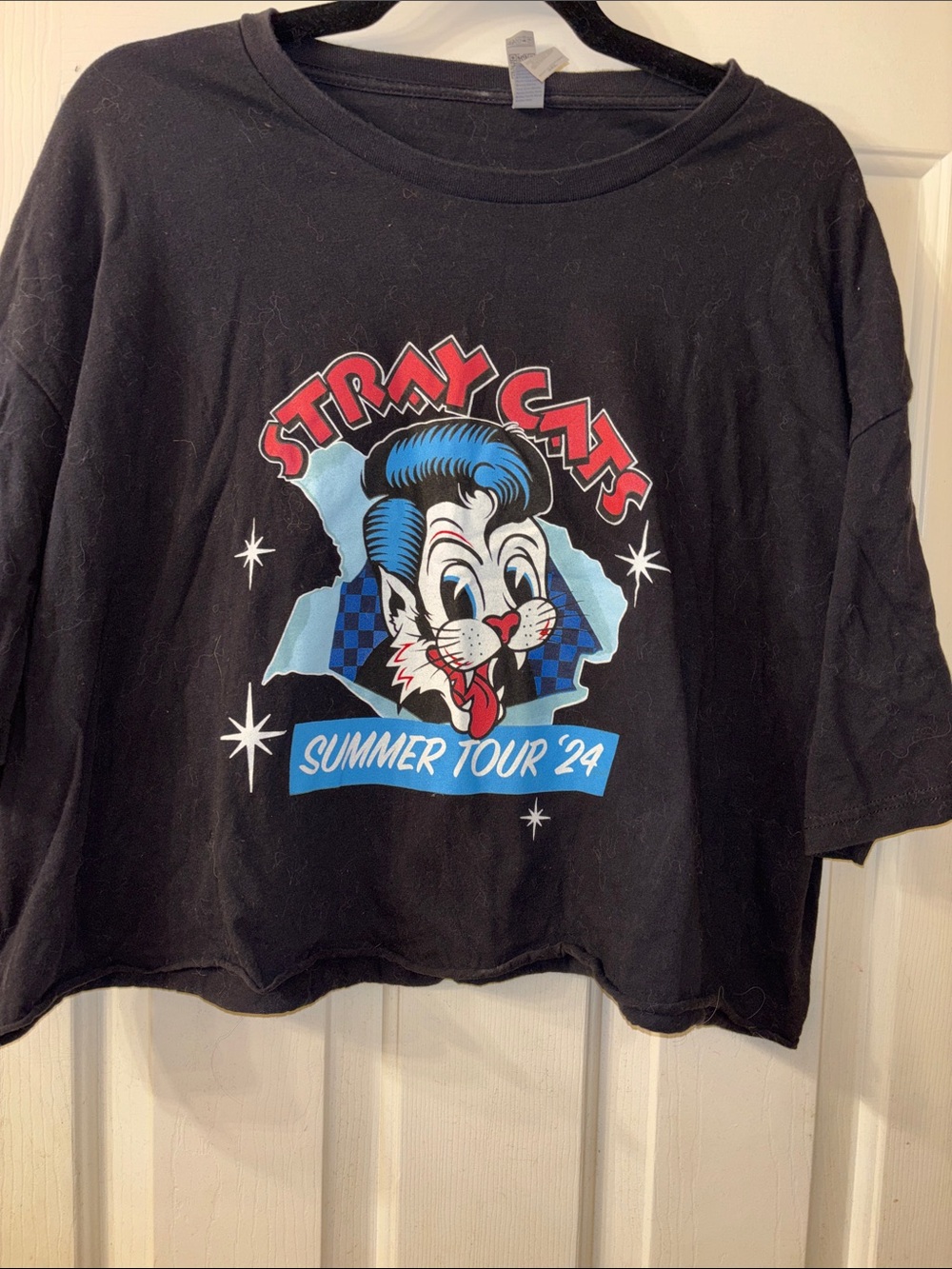 Stray Cats Black Graphic Tee - Summer Tour '24 Crop 3XL EUC